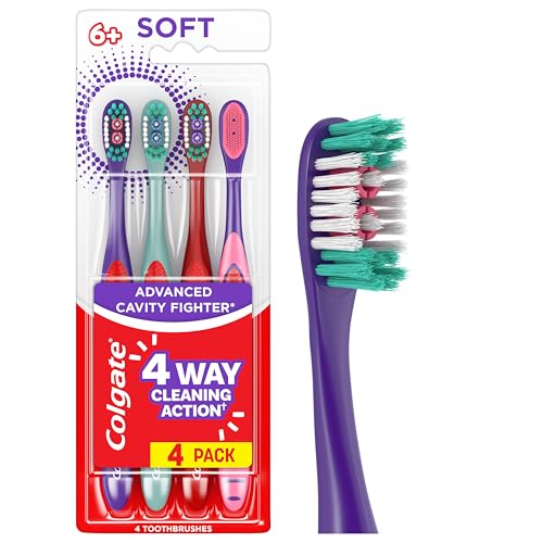 Colgate Kids Advanced Cavity Fighter Soft Toothbrushes, 4 Pack - Product Imagery