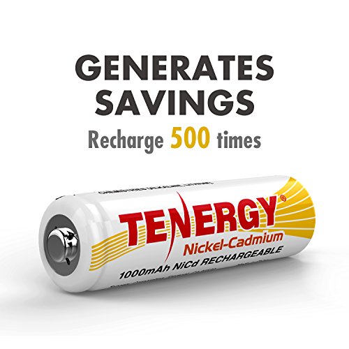 Tenergy AA Rechargeable Battery NiCd 1000mAh 1.2V Battery Pack - Product Imagery