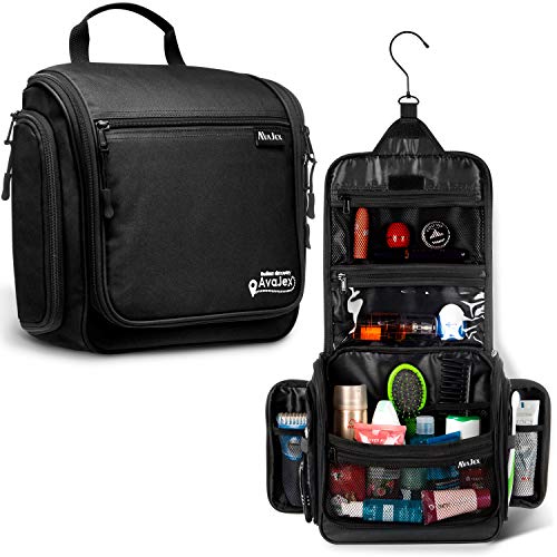 AvaJex Travel Toiletry Bag for Men - Large Dopp Kit (10.6"x10.6"x3.2") - Hanging Waterproof Mens Hygiene Org