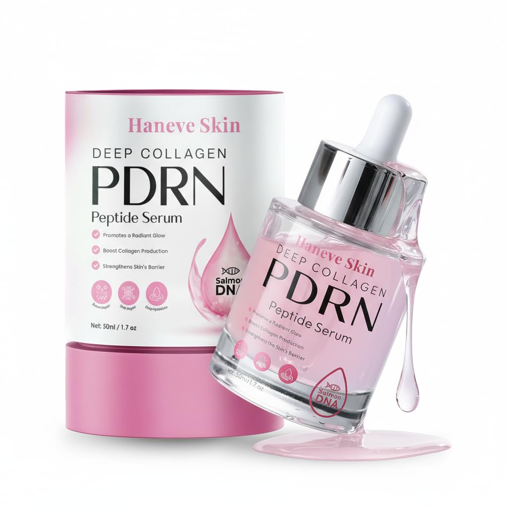 Haneve Skin PDRN Serum (50ml/1.69oz – 67% More) – Salmon DNA Peptide Face Serum with Niacinamide, Hydrolyzed Collagen – 
