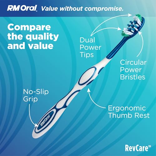 RM Oral RevCare Toothbrushes, Medium - 4 Count - Product Imagery