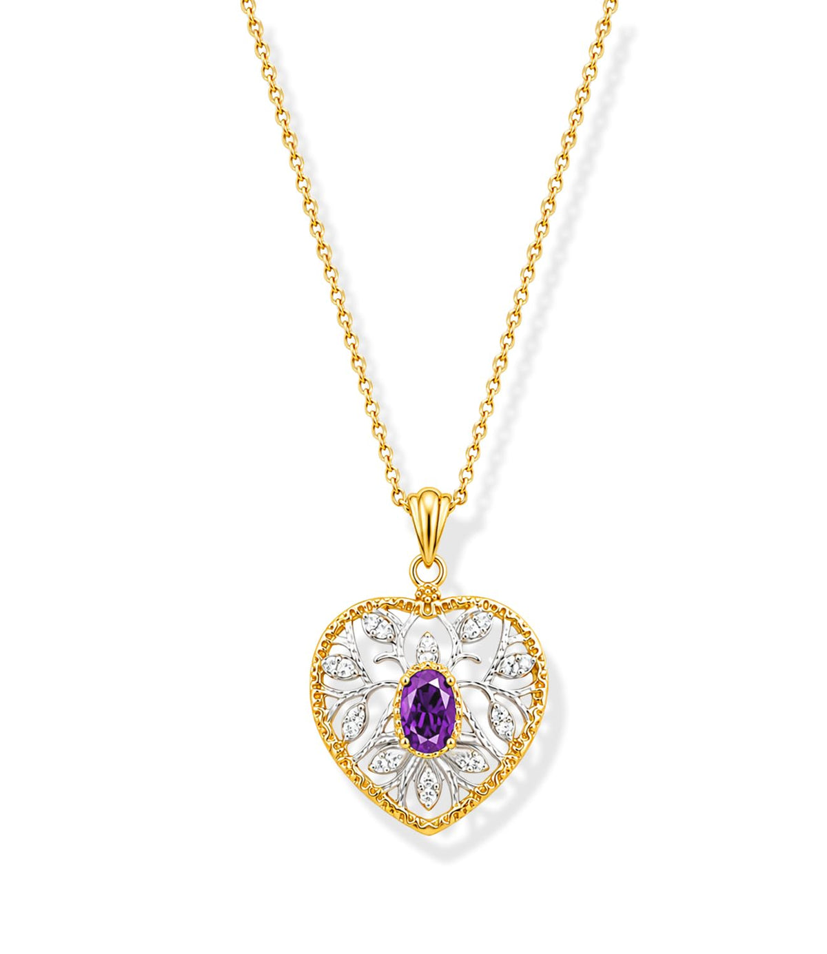 Raneecoco Natural Gemstone Solid 925 Sterling Silver Heart Necklace – product photo (Pendant Necklaces)