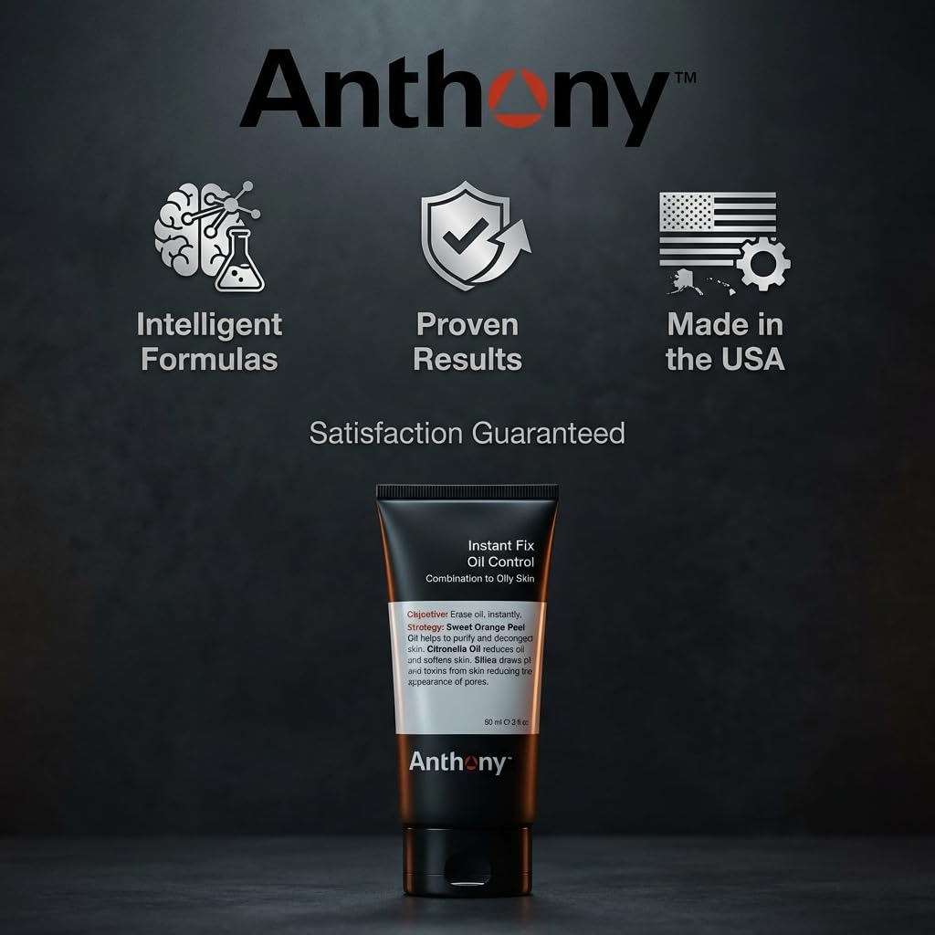 Anthony Instant Fix Oil Control for Men – Mattifying Lotion for Oily Skin – Moisturizer and Pore Minimizer Instantly Eli