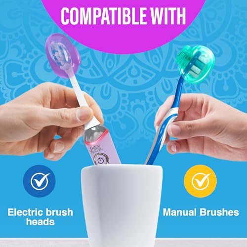 GuruNanda Brush Pods Manual & Electric Toothbrush Covers, 4 ct - Product Imagery