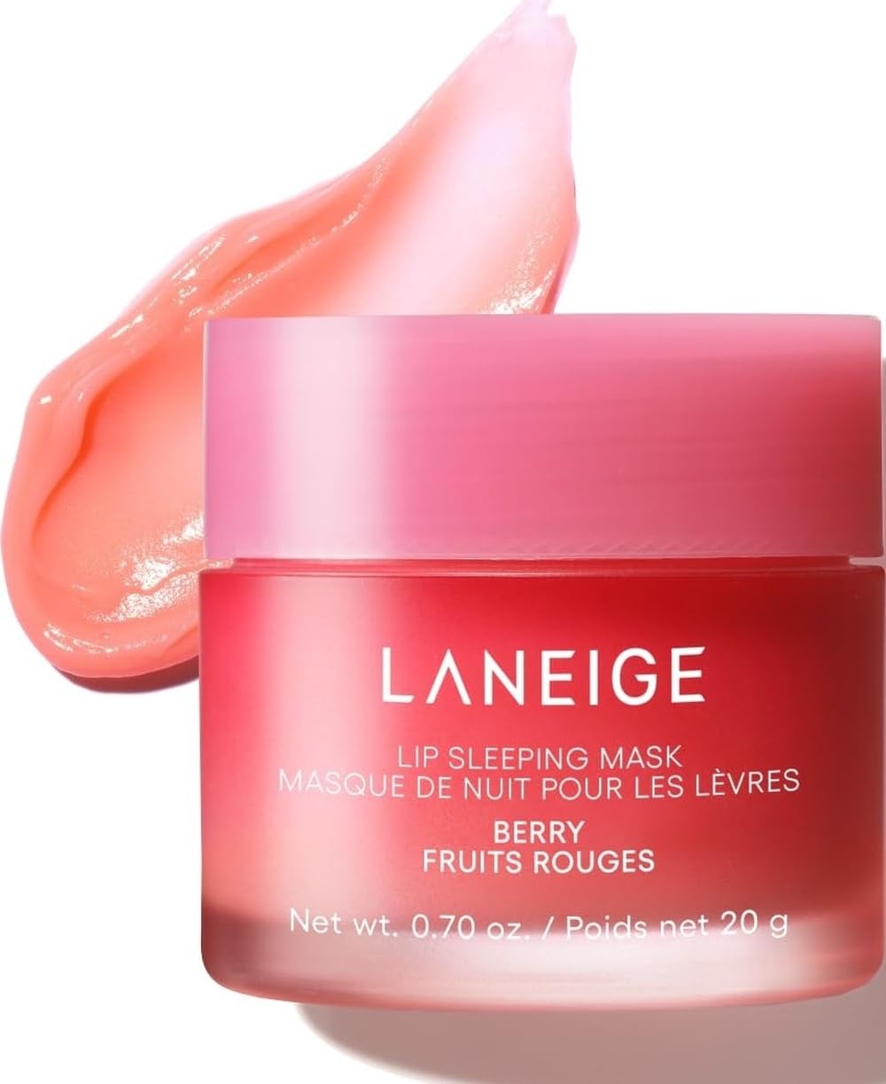 LANEIGE Lip Sleeping Mask: Hydrating & Nourishing Korean Overnight Lip Treatment Mask with Shea Butter, Vitamin C & Murumuru, Antioxidants For Flaky, Dry Lips | Korean Skin Care, Berry