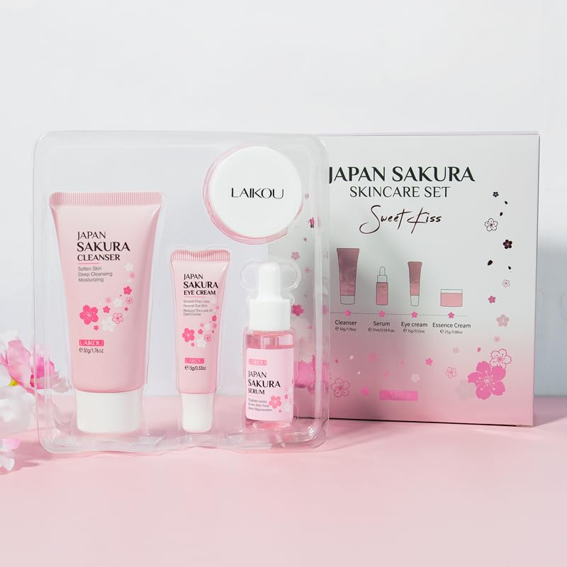 LAIKOU Skin Care Set JAPAN SAKURA Beauty Gift Sets Skin Care Kit - Product Imagery