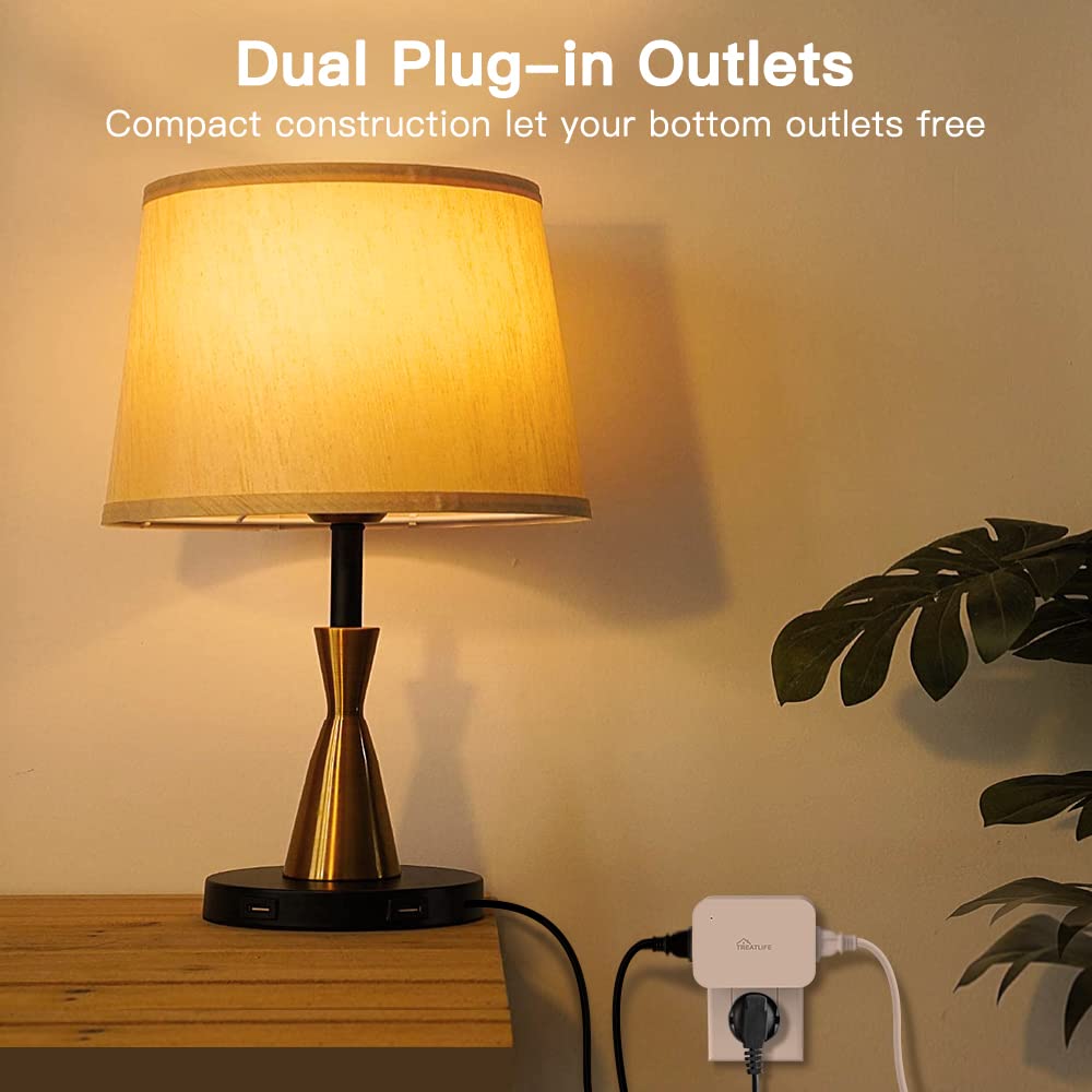 Alexa Smart Dimmer Plug, Treatlife Plug-in Lamp Dimmer Switch for Dimmable LED, CFL, Halogen and Incandescent Bulbs, Lam