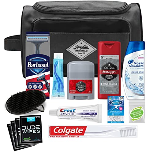 Convenience Kits International Men's Premium 15-Piece Kit wth Travel Size TSA Compliant Essentials, Featuring: Head & Sh