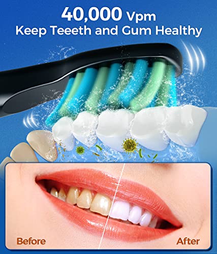 TEETHEORY Electric Toothbrush for Adults with 8 𝐁𝐫𝐮𝐬𝐡 - Product Imagery