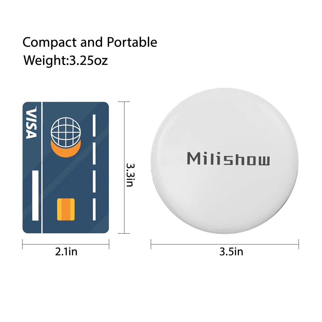 Milishow Compact Mirror with LED Light,1x/10x Magnifying Rechargeable Mirror,3.5in, Dimmable Travel Mirror for Purse,Poc