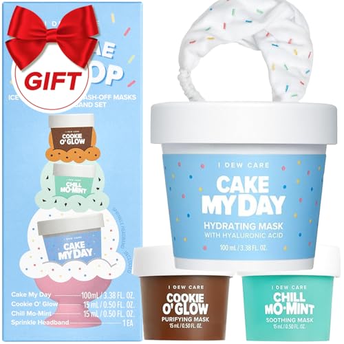 I DEW CARE Sundae Scoop Wash Off Face Mask Set with Headband, Gift Set – Gluten Free, Vanilla, 3.38 Fl Oz (Pack of 1)
