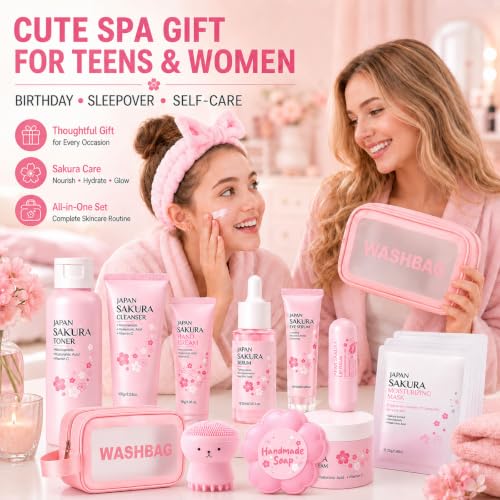 Sakura Skin Care Set for Kids & Teen, Birthday Christmas - Product Imagery