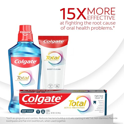 Colgate Total Deep Clean Toothpaste, Mint, 3 Pack, 5.1 oz - Product Imagery