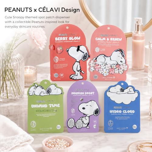 CELAVI 5 Pack Peanuts Snoopy Printed Sheet Mask, Cute Face Masks - Product Imagery