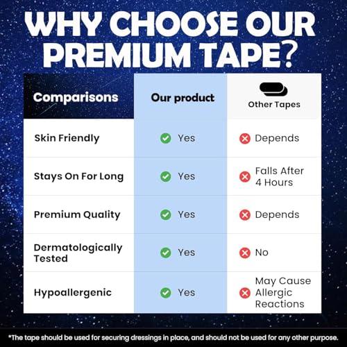Black Mouth Tape for Sleeping (90 Pack) - Hypoallergenic Cotton - Product Imagery