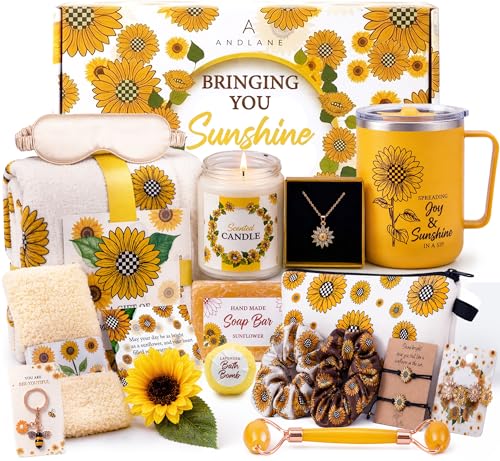 Sunflower Gifts for Women 18Pcs Unique Gift Basket Set - Andlane Official Imagery - 1