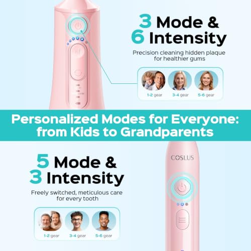 COSLUS C51C30 Water Flosser Electric Toothbrush Combo, 2-1 Oral - Product Imagery