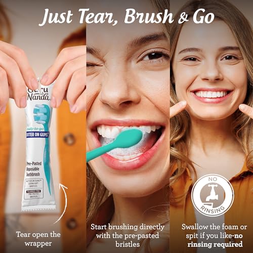 GuruNanda Disposable Travel Toothbrush 1.0, Fluoride Free - Product Imagery