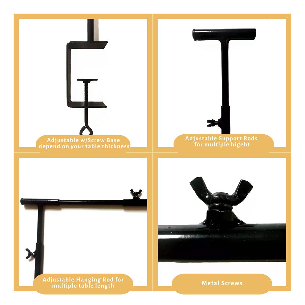 Hopesun Over The Table Rod Stand with Clamps 49-102" Adjustable Metal Balloon Arch Stand Flower Table Arch Suitable 