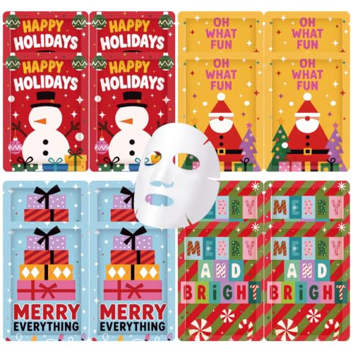 Batiyeer 16 Pcs Christmas Face Masks for Women, Stocking Stuffers 2026 – 1 Count (Pack of 16)