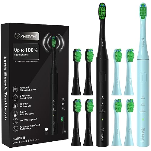 ARISSON Sonic Electric Toothbrush for Adults and Kids with 4 - Product Imagery