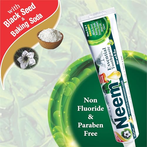 NEEM Essential Toothpaste - 6.53 oz Pack of 1 | New 5 in 1 | - Product Imagery