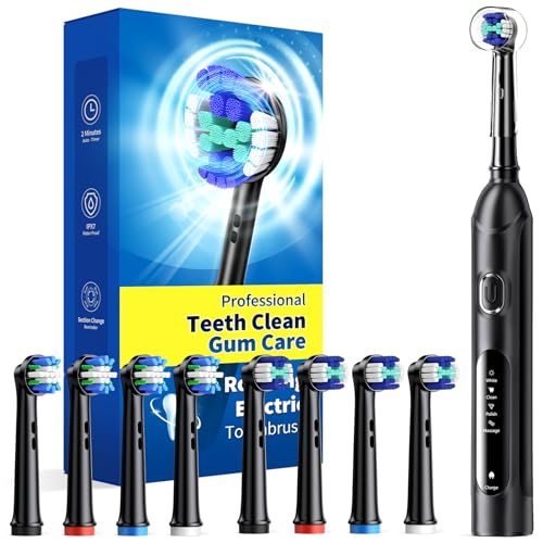 Rotating Electric Toothbrush for Adults, 8 Heads 2 Types, 4 - Product Imagery