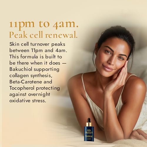 PRANA Beauty Bakuchiol Night Face Serum 30ml | Natural Retinol - Product Imagery