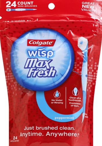 Colgate Max Fresh Wisp Disposable Mini Toothbrush, Peppermint, - Product Imagery