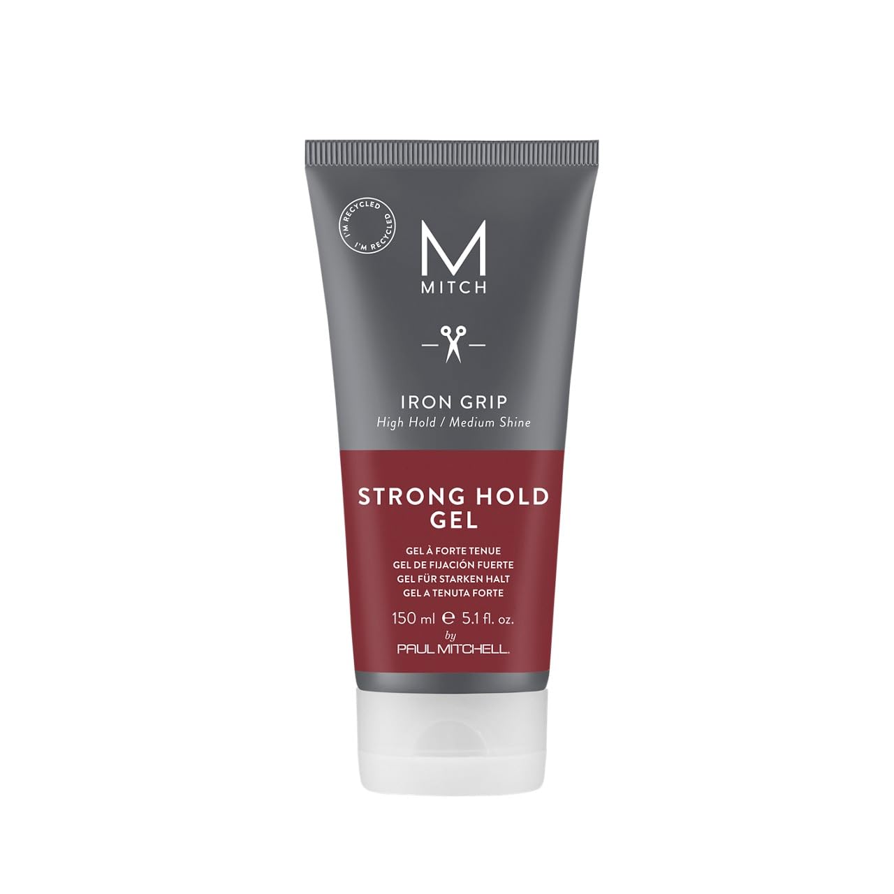 MITCH by Paul Mitchell Iron Grip Strong Hold Gel, High Hold, Medium Shine, For All Hair Types + Textures, 5.1 fl. oz