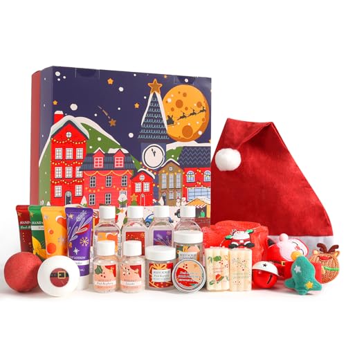 BODY & EARTH Advent Calendar 2026 Gift Set for Women, 24pcs Holiday Gifts with Body Lotion, Hand Cream, Shower Gel, Bath