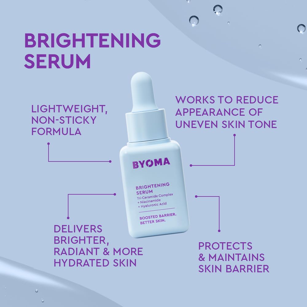 BYOMA So Bright Skin Care Set featuring jelly cleanser, brightening serum, and rich cream for radiant skin.
