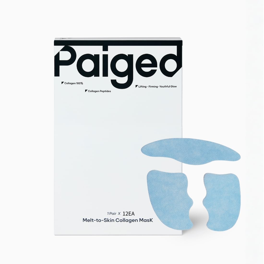 PAIGED Collagen Melting Patch, 12 Sheets (3 x 4 Pouches), Korean No.1 Mask – product photo (Masks)