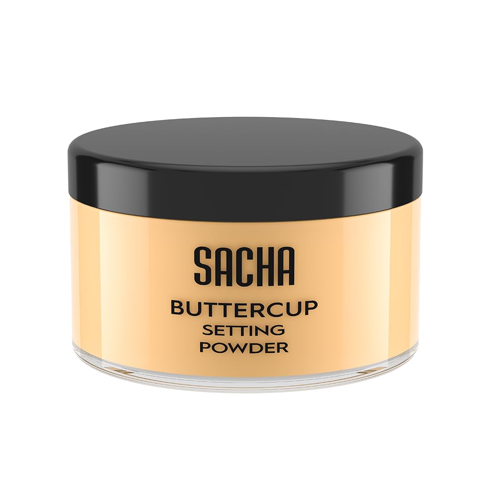 Sacha Cosmetics Sacha Buttercup Setting Powder – Medium to Deep Skin Tones Translucent Loose Face Powder, Flashback-Resi