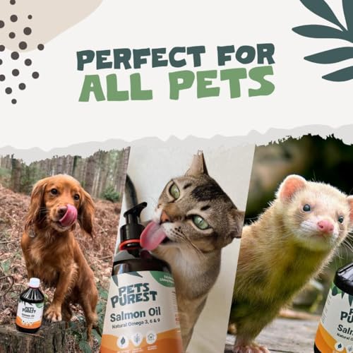Pets Purest Salmon Oil for Dogs, Cats, Horses, Ferrets & Pets - - Product Imagery
