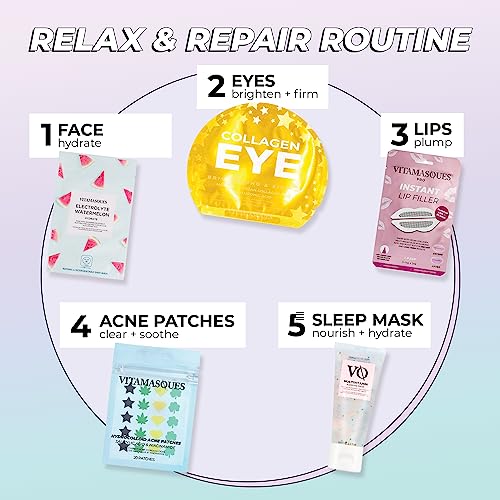 Vitamasques Korean Face Mask Set, 7-Pack Juicy Collection - Product Imagery