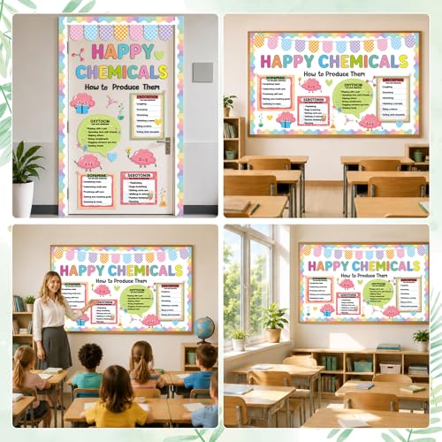 Mental Health Bulletin Board Set Happy Chemicals Poster - Product Imagery