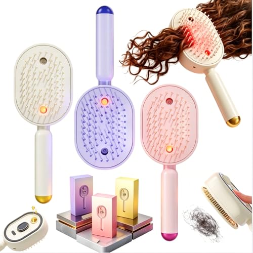 ORSGHL Electric Spray Air Cushion Massage Comb, Rechargeable Anti-Frizz Steam Brush for Hair, Anti-Tangle Mist Spray Com