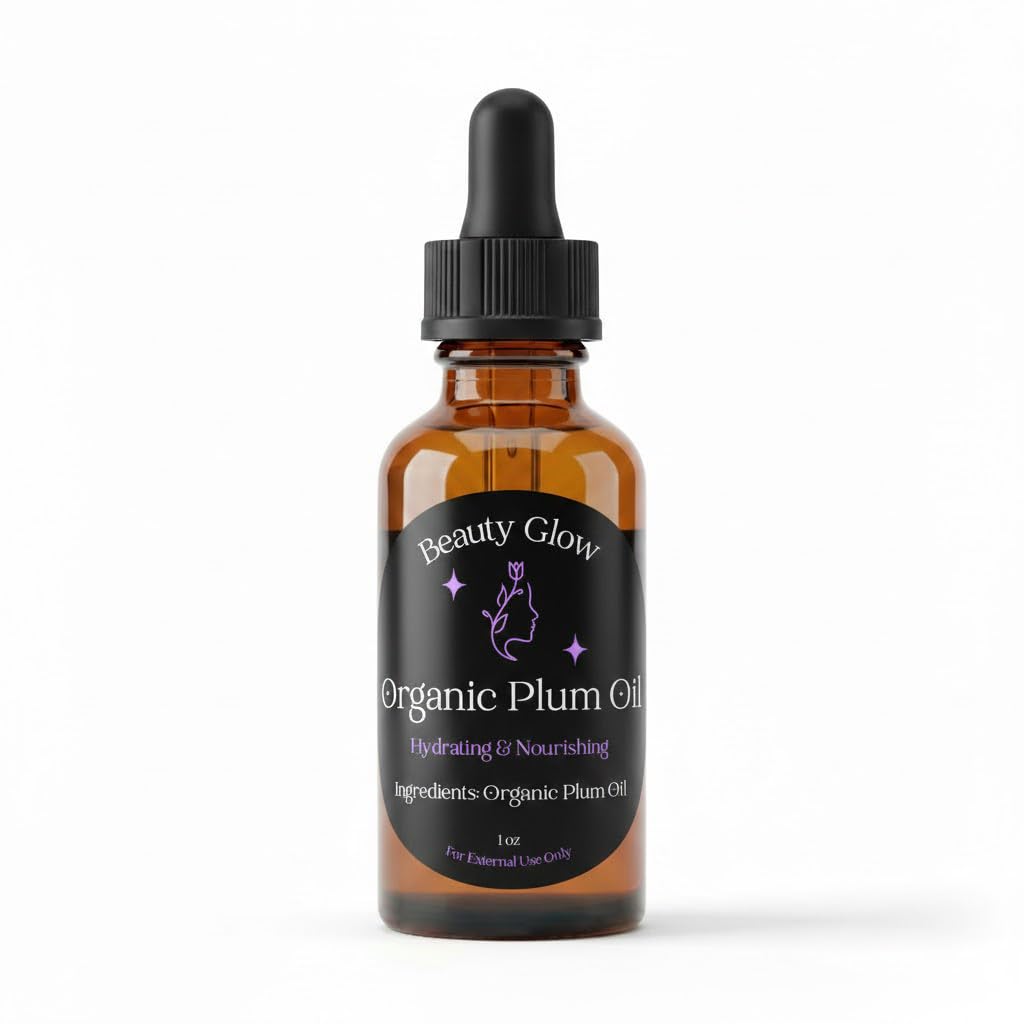 Organic Plum Oil Cold Pressed for Face Anti-Aging Facial - Product Imagery
