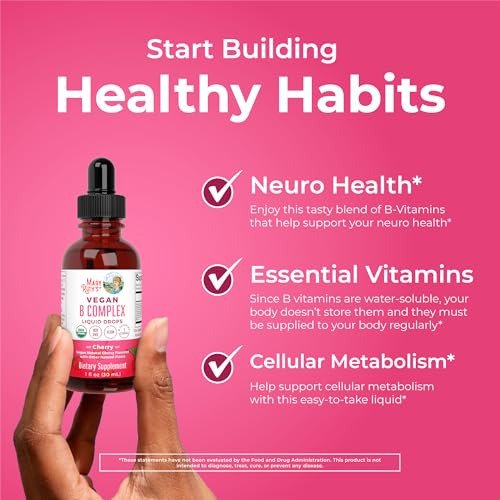 MARYRUTH'S Organic Vitamin B Complex, Biotin, Vitamin B12, - Product Imagery