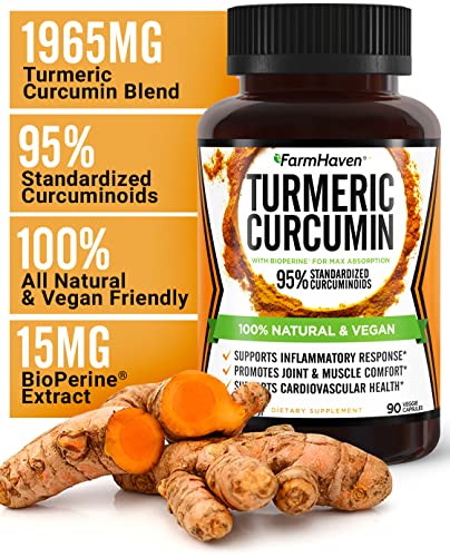 FarmHaven Turmeric Curcumin with BioPerine Black Pepper & 95% - Product Imagery