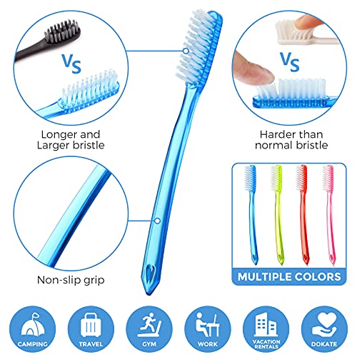 Zopeal 12 Pieces Extra Hard and Firm Toothbrush for Adults Bulk - Product Imagery