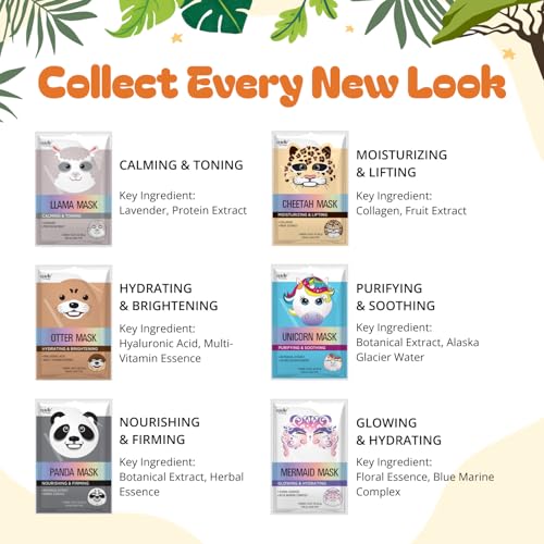 Epielle Character Face Mask Mystical Safari 6 Pack, Fun & - Product Imagery