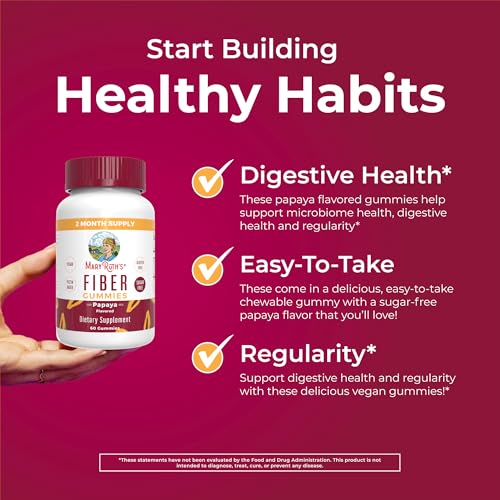 MARYRUTH'S Fiber Gummies for Adults, Sugar Free, 60 Count, 2 - Product Imagery