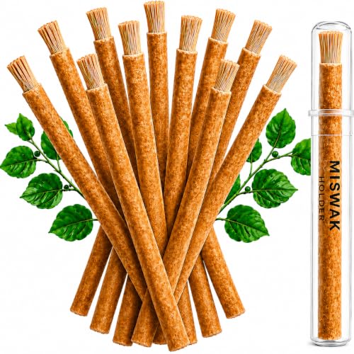 Miswak Sticks for Teeth Pack of 12 with Holder - 100% Natural - Product Imagery
