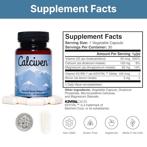 Calciven Natural Bone Support Supplement, Vegetarian, Gluten-Free - Product Imagery