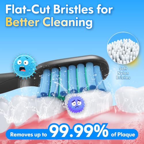 Kids Electric Toothbrush Rechargeable Age 3-5-6-12-18 Year Old, - Product Imagery
