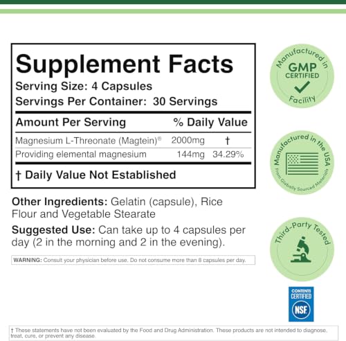 Magnesium L-Threonate 2,000mg Per Serving Magtein, Sleep - Product Imagery
