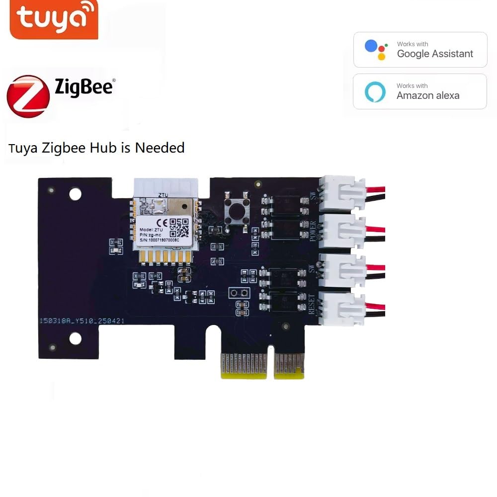MHCOZY Zigbee Remote Desktop On Off Power Switch,Tuya app Remote with Child Lock Timing Function,Compatible with Alexa(T