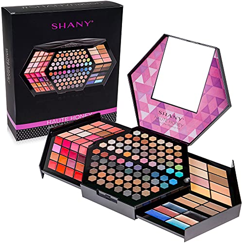 SHANY Haute Honey Makeup Set - All-in-One Makeup Kit with 80 Eyeshadows, 32 Lip Colors, 6 Gel Eyeliners, 4 Face Powders,